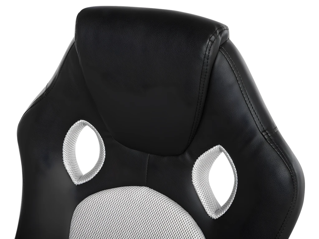 Chaise De Bureau En Cuir PU Gris FIGHTER – Image 9