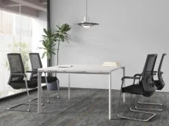 Chaise De Réunion Professionnelle - Tissu Et Métal Chromé - Noir - RULIO