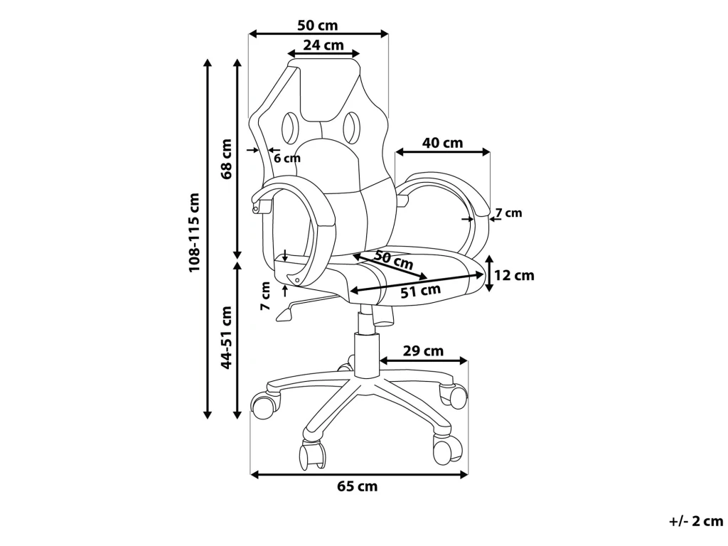 Chaise De Bureau En Cuir PU Violet FIGHTER – Image 3
