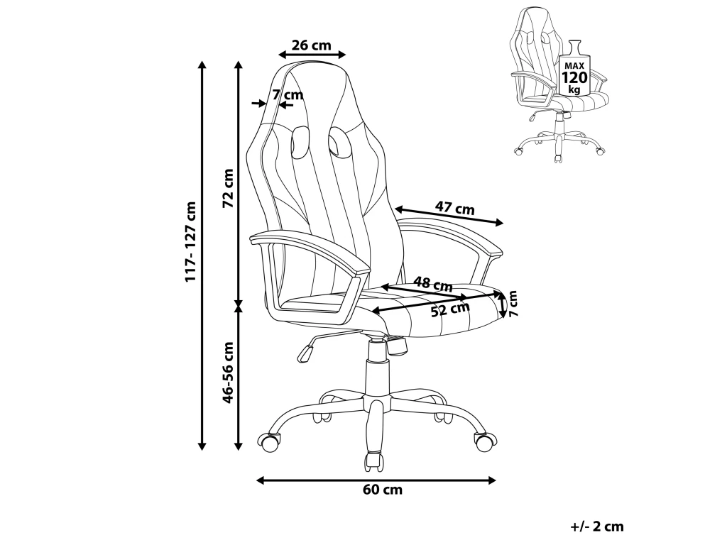 Chaise De Gamer En Cuir PU Noir Et Vert SUCCESS – Image 3