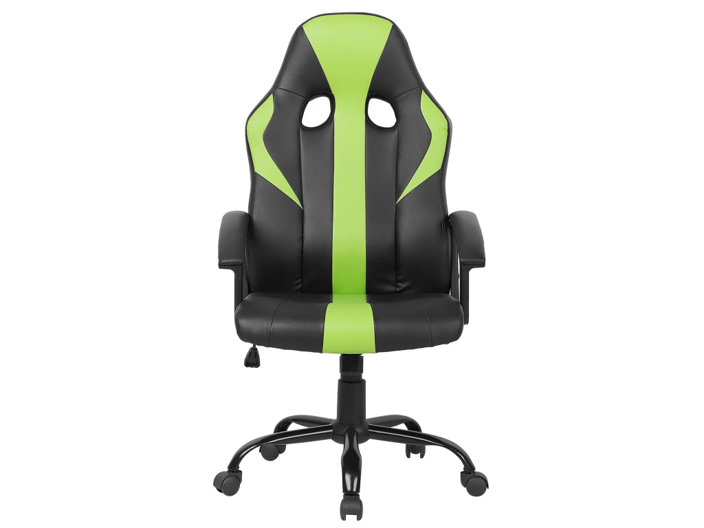 Chaise De Gamer En Cuir PU Noir Et Vert SUCCESS – Image 4