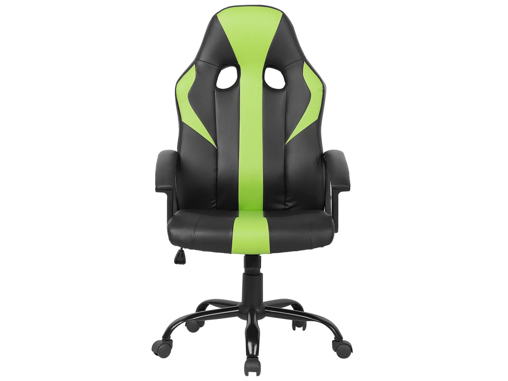 Chaise De Gamer En Cuir PU Noir Et Vert SUCCESS – Image 5
