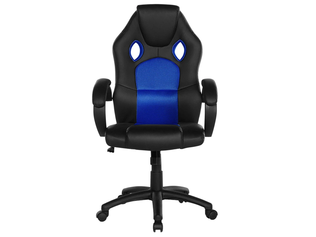 Chaise De Bureau En Cuir PU Bleu FIGHTER – Image 5