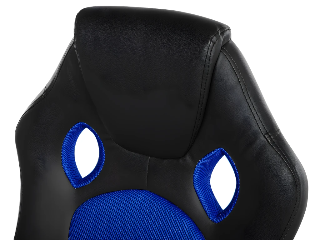 Chaise De Bureau En Cuir PU Bleu FIGHTER – Image 9