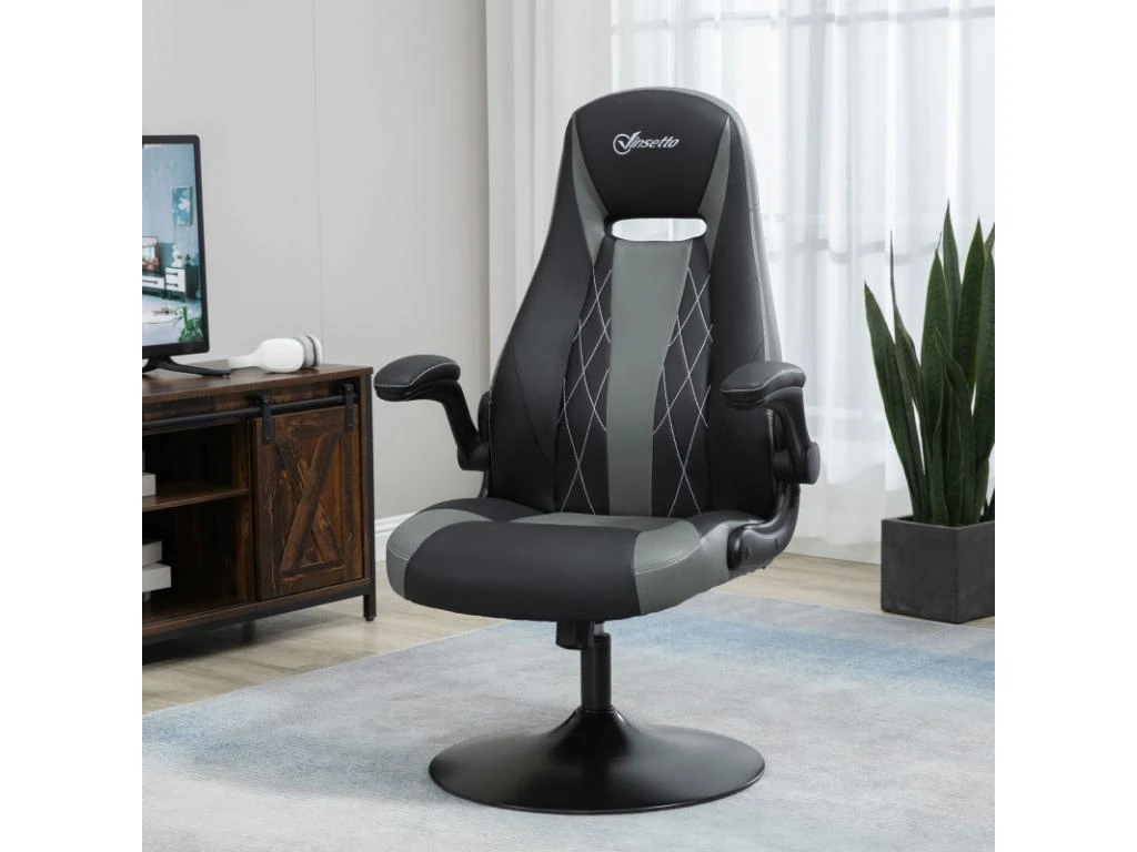 Fauteuil De Gaming LIVIO Gris Et Noir – Image 2