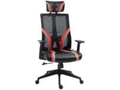 Fauteuil De Bureau Gamer CARMEN Rouge Et Noir