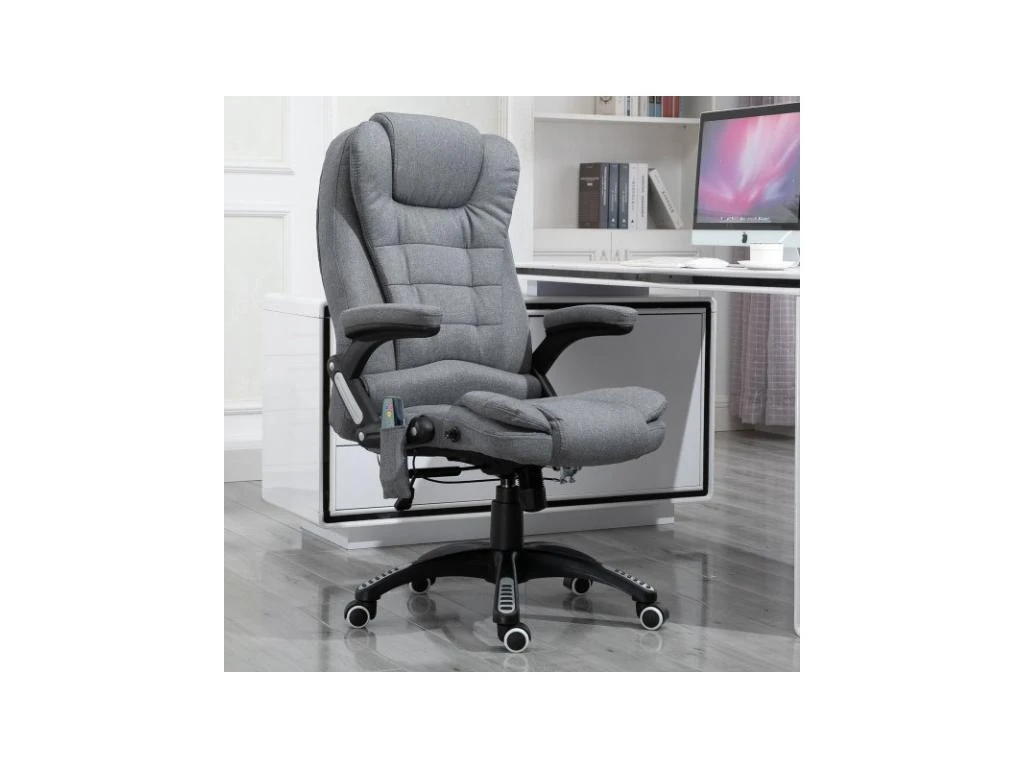 Fauteuil De Bureau Massant Maksym Gris Chiné – Image 2