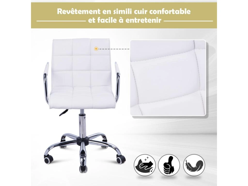 Chaise De Bureau WHITE Blanc – Image 5