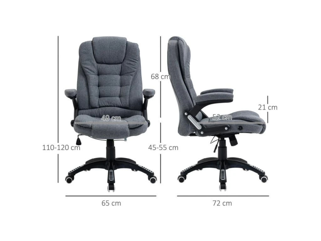 Fauteuil De Bureau ANDREW Lin Gris – Image 3