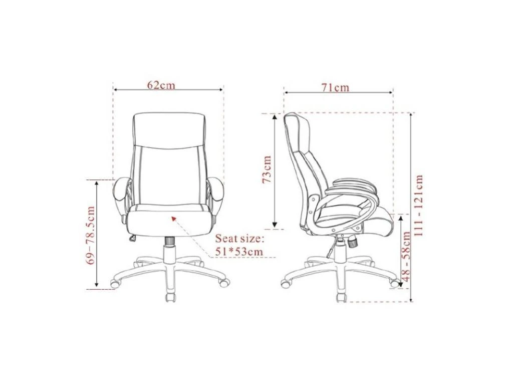 Chaise De Bureau Paras Tissu Noire – Image 3