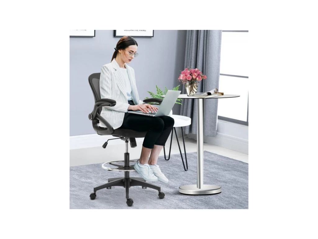 Fauteuil De Bureau Assise Haute Jenny Noir – Image 4