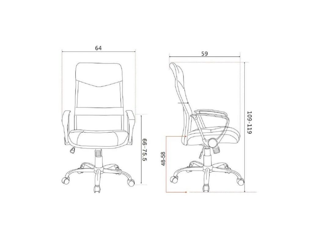 Chaise De Bureau Pivotante Tao Tissu Noire – Image 4