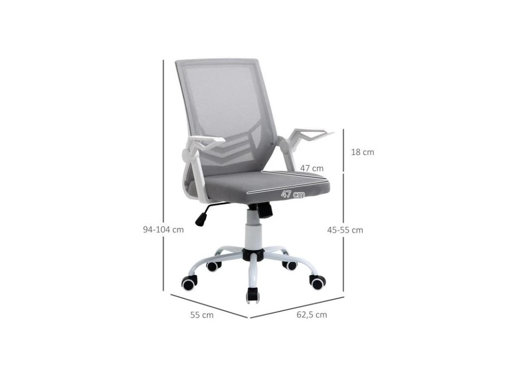 Fauteuil De Bureau Design HILGE Gris Et Blanc – Image 3