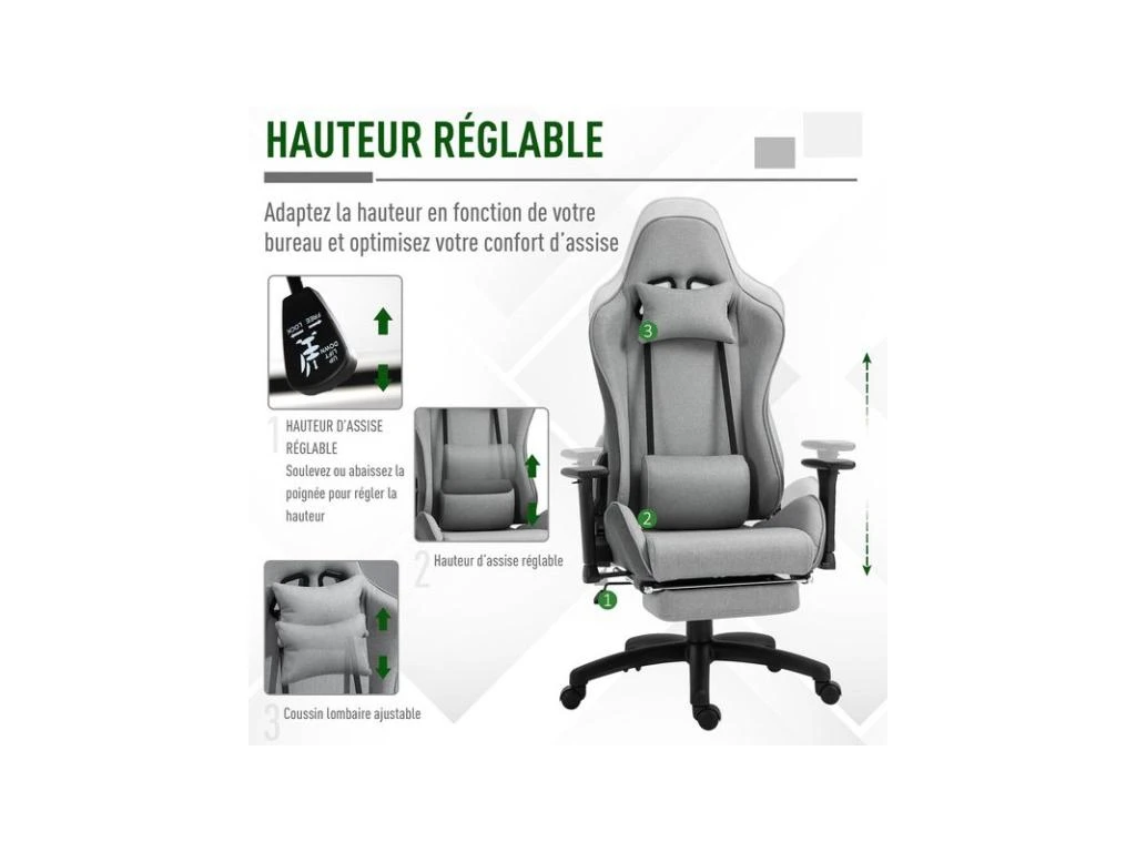 Fauteuil De Bureau FORD Gris – Image 4