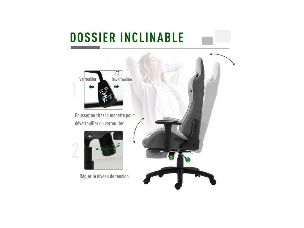 Fauteuil De Bureau FORD Gris – Image 6