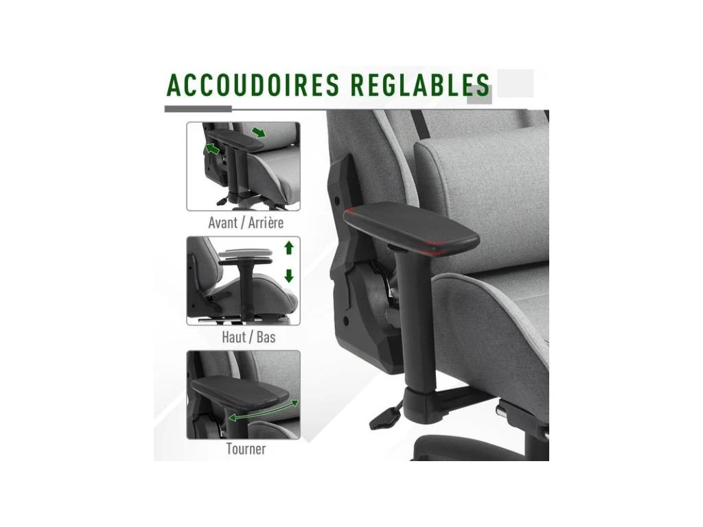 Fauteuil De Bureau FORD Gris – Image 7