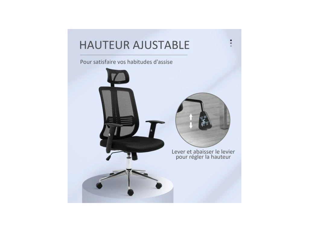 Fauteuil De Bureau KOREY Noir – Image 4