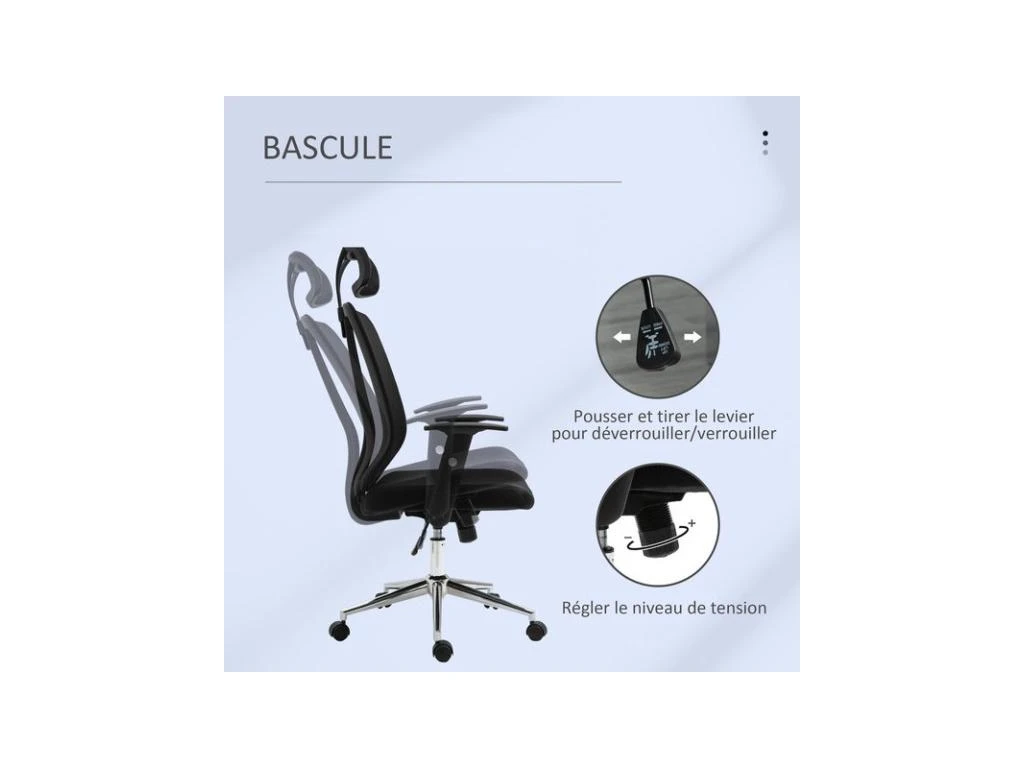 Fauteuil De Bureau KOREY Noir – Image 5