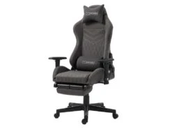 Chaise De Gaming Chaise De Bureau Pivotante Réglable 122-131cm Gris/joints Blanc