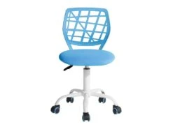 URBAN MEUBLE Chaise De Bureau Chaise De Bureau Hauteur Réglable Siège Pivotant En Tissu Chaise De Travail Ergonomique Sans Accoudoir, Bleu