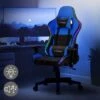 LED Gaming Chair Chaise De Bureau Chaise Pivotante Réglable Bluetoothboxes ML-Design