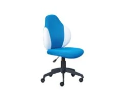 Chaise De Bureau Bicolore En Tissu Bleu Et Blanc - FT12075