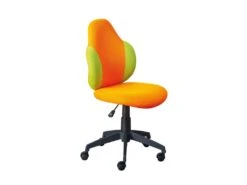 Chaise De Bureau Bicolore En Tissu Orange Et Vert - FT12075