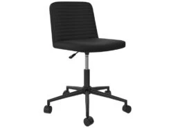 Chaise De Bureau En Simili Cuir Noir