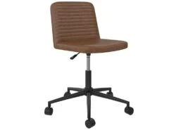 Chaise De Bureau En Simili Cuir Camel