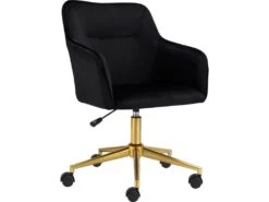Chaise De Bureau Caspar Noir/Or