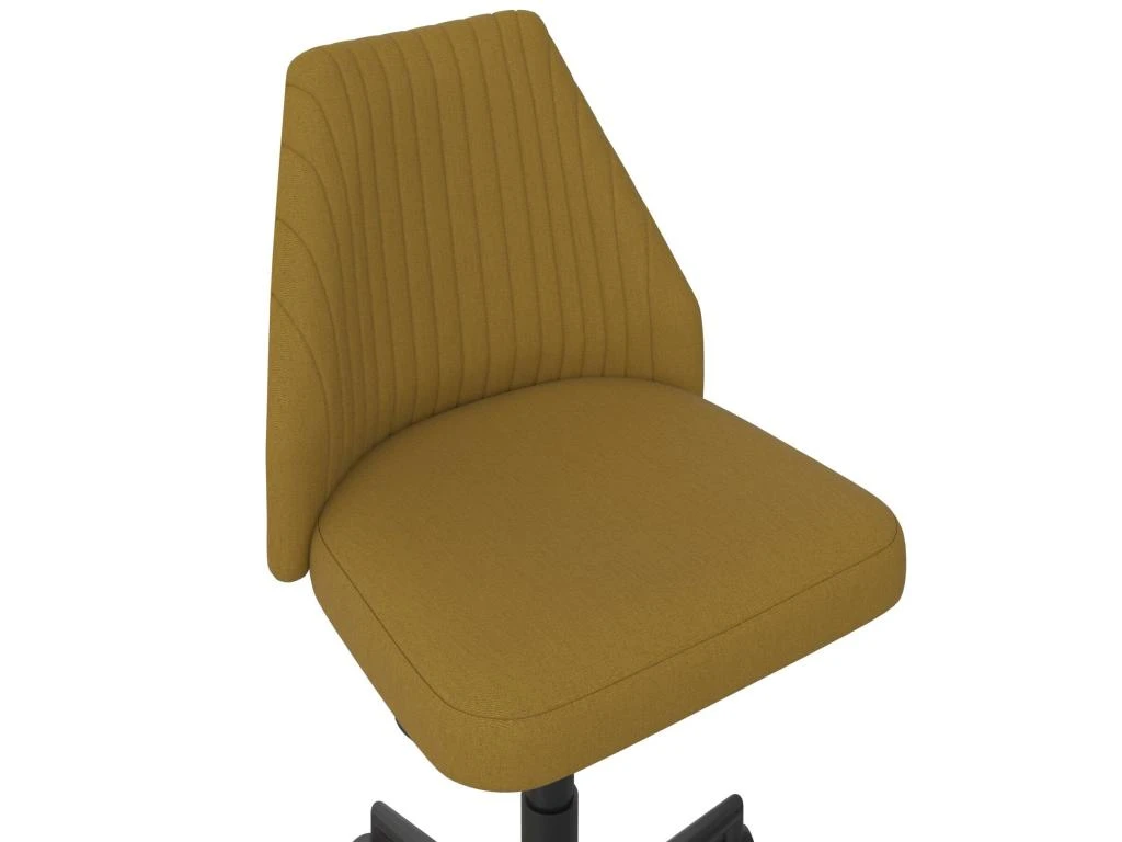 Chaise De Bureau En Lin Moutarde – Image 4