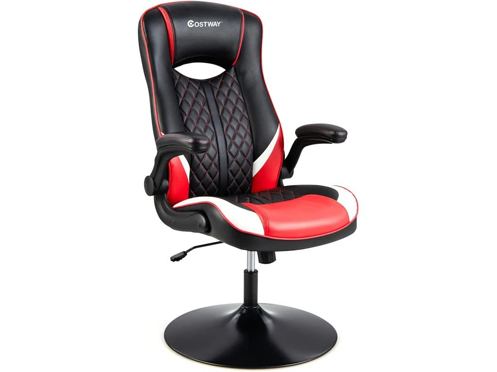 Chaise Gaming Ergonomique Rotative 360°, Fauteuil Gamer Pivotante Avec Dossier Haut Réglable