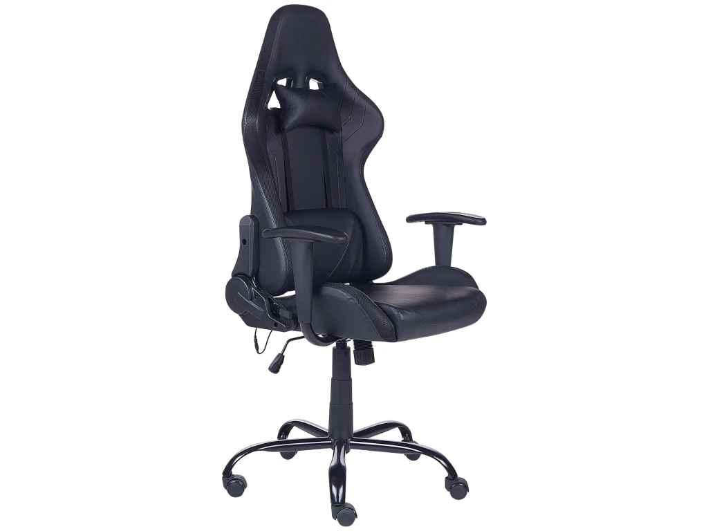 Chaise De Gamer En Cuir PU Noir Avec LED GLEAM