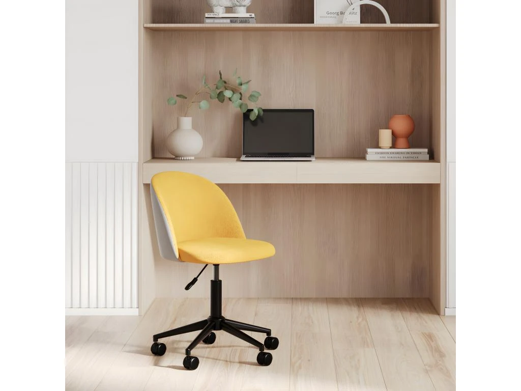 Chaise De Bureau Jane Jaune Et Gris – Image 2