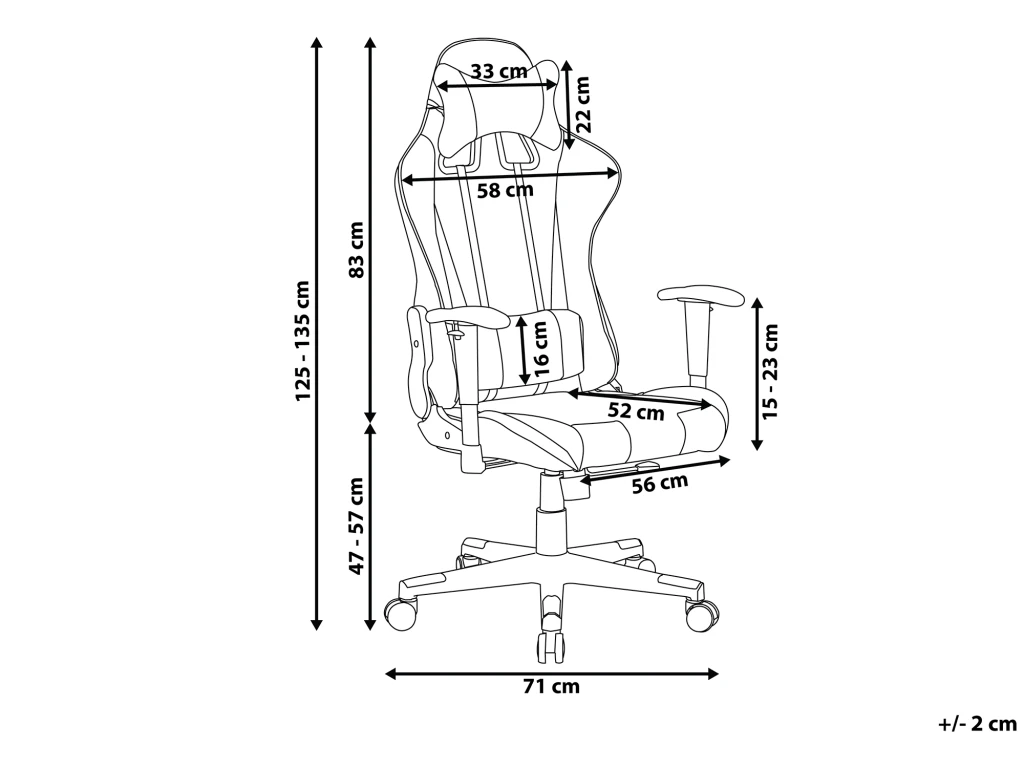Chaise De Bureau Noire Et Bleu Foncé GAMER – Image 3