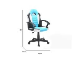 Chaise De Jeu Hervey, Fauteuil De Jeu Pour Enfants, Chaise De Bureau, 56x55h89/100 Cm, Bleu Et Blanc