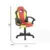 Chaise De Jeu Hervey, Fauteuil De Jeu Pour Enfants, Chaise De Bureau, 56x55h89/100 Cm, Rouge Et Jaune