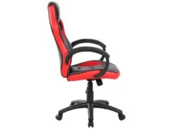 Chaise De Jeu Caloundra, Fauteuil De Jeu Pour Adultes, Chaise De Bureau, 66x61h104/114 Cm, Noir Et Rouge