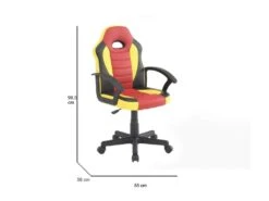 Chaise De Jeu Dfaraon, Fauteuil De Jeu Pour Enfants, Chaise De Bureau, 56x55h89/100 Cm, Rouge Et Jaune