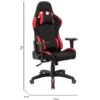 Chaise De Jeu Daren, Fauteuil De Jeu Pour Adultes, Chaise De Bureau, 57x72h124/134 Cm, Noir Et Rouge
