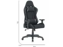 Chaise De Jeu Daren, Fauteuil De Jeu Pour Adultes, Chaise De Bureau, 57x72h124/134 Cm, Noir