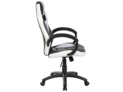 Chaise De Jeu Darlanc, Fauteuil De Jeu Pour Adultes, Chaise De Bureau, 66x61h104/114 Cm, Noir Et Blanc