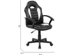 Chaise De Jeu Dfaraon, Fauteuil De Jeu Pour Enfants, Chaise De Bureau, 56x55h89/100 Cm, Noir Et Blanc
