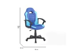 Chaise De Jeu Dfaraon, Fauteuil De Jeu Pour Enfants, Chaise De Bureau, 56x55h89/100 Cm, Bleu Et Bleu Clair