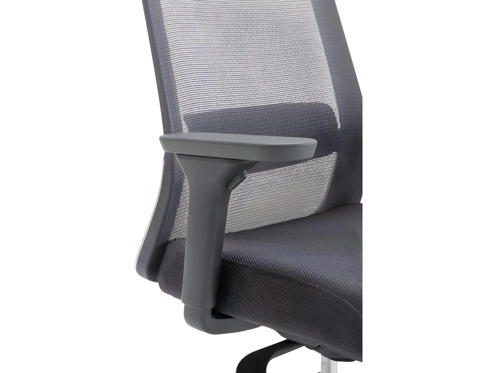Fauteuil De Bureau Ergonomique Professionnel - Avec Têtière - Nylon Et Tissu - Gris - BANKANO – Image 12