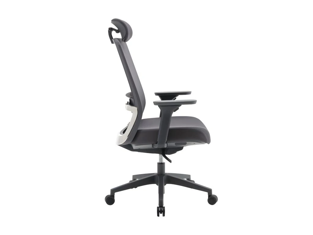 Fauteuil De Bureau Ergonomique Professionnel - Avec Têtière - Nylon Et Tissu - Gris - BANKANO – Image 5
