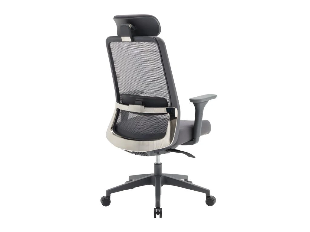 Fauteuil De Bureau Ergonomique Professionnel - Avec Têtière - Nylon Et Tissu - Gris - BANKANO – Image 7