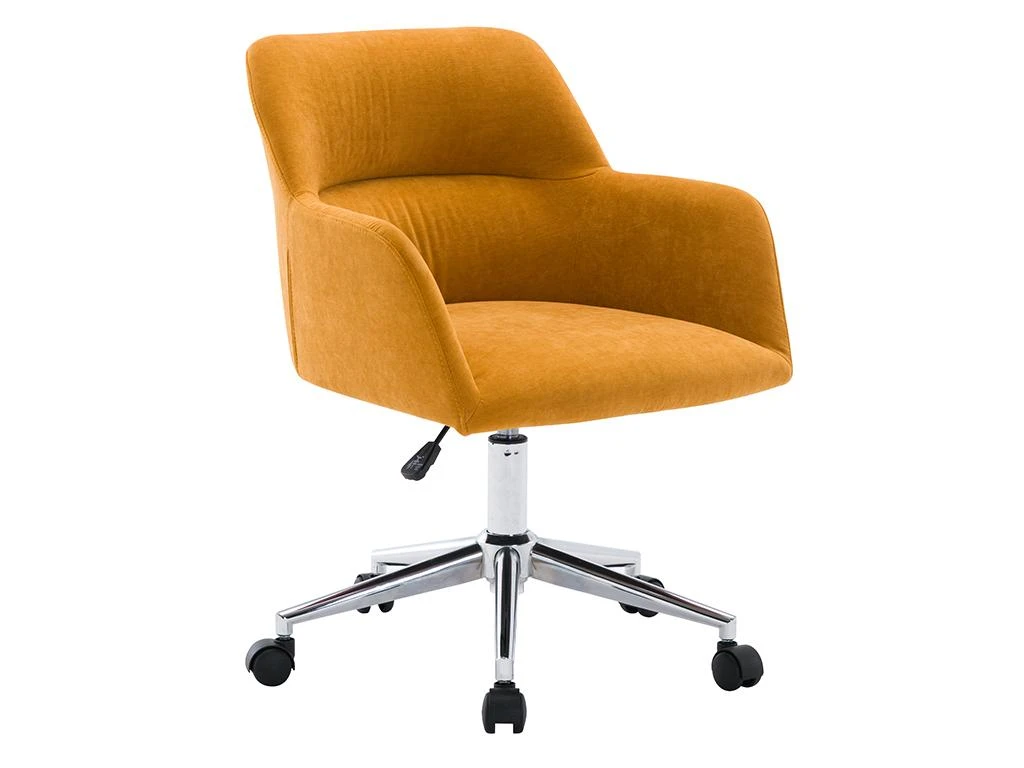 Chaise De Bureau - Tissu - Jaune - Hauteur Réglable - HEKA – Image 6