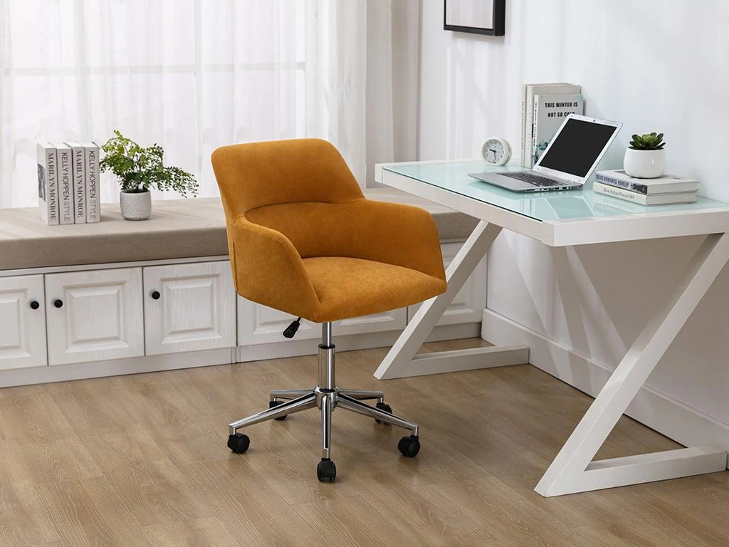 Chaise De Bureau - Tissu - Jaune - Hauteur Réglable - HEKA