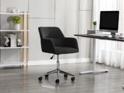 Chaise De Bureau - Tissu - Noir - Hauteur Réglable - HEKA